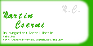 martin cserni business card
